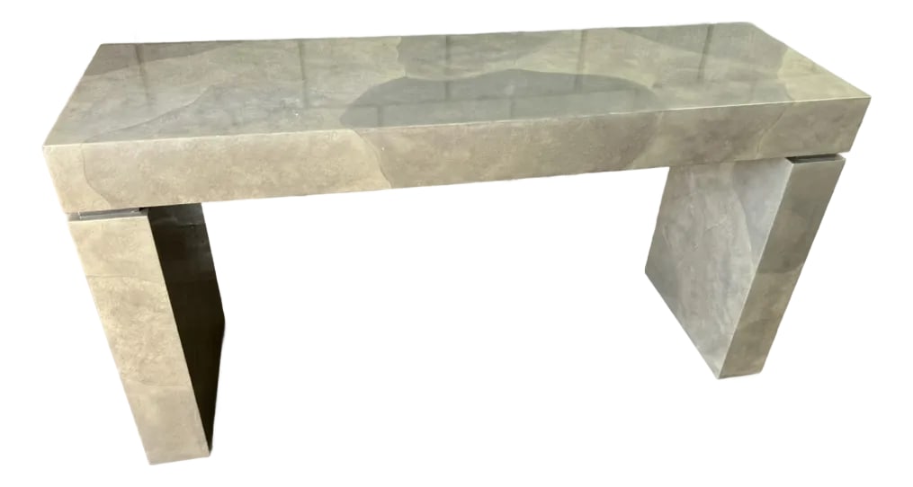 Modern Faux Parchment Lacquered Console by Sally Sirkin Lewis for J. Robert Scott (1 of 13)