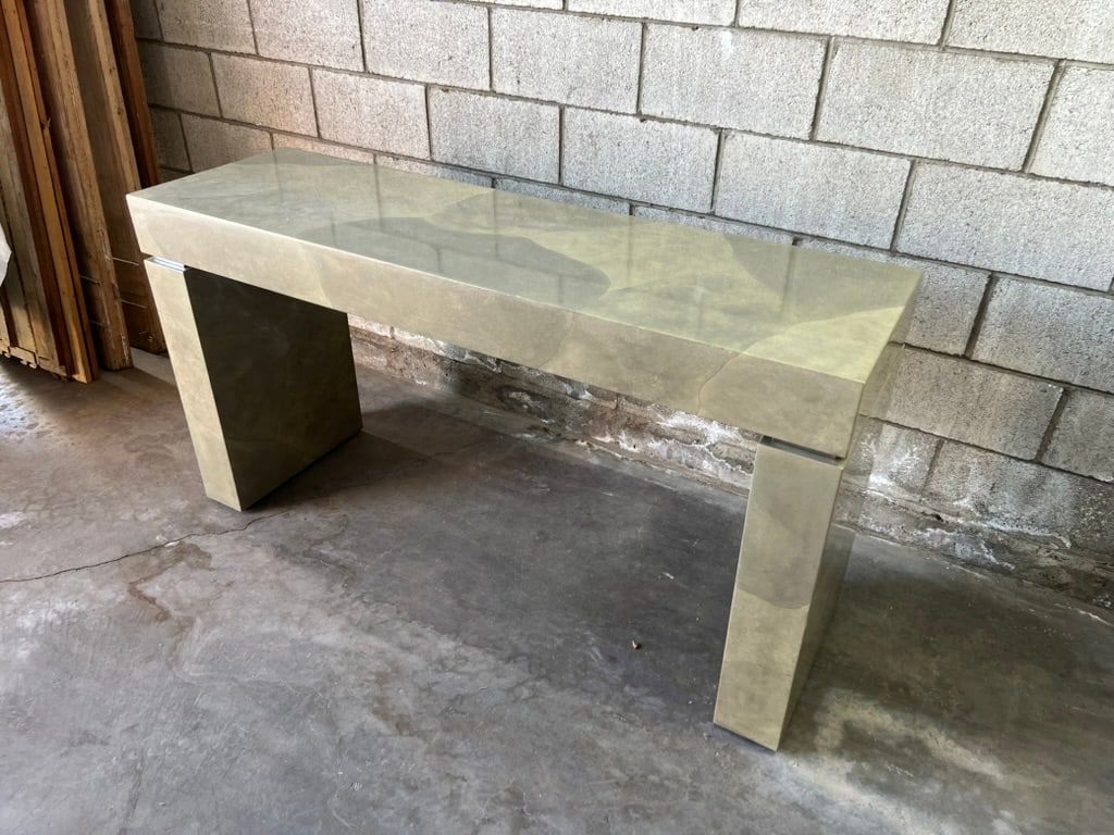 Modern Faux Parchment Lacquered Console by Sally Sirkin Lewis for J. Robert Scott - 2