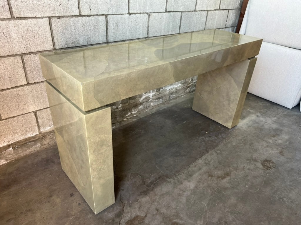Modern Faux Parchment Lacquered Console by Sally Sirkin Lewis for J. Robert Scott - 6