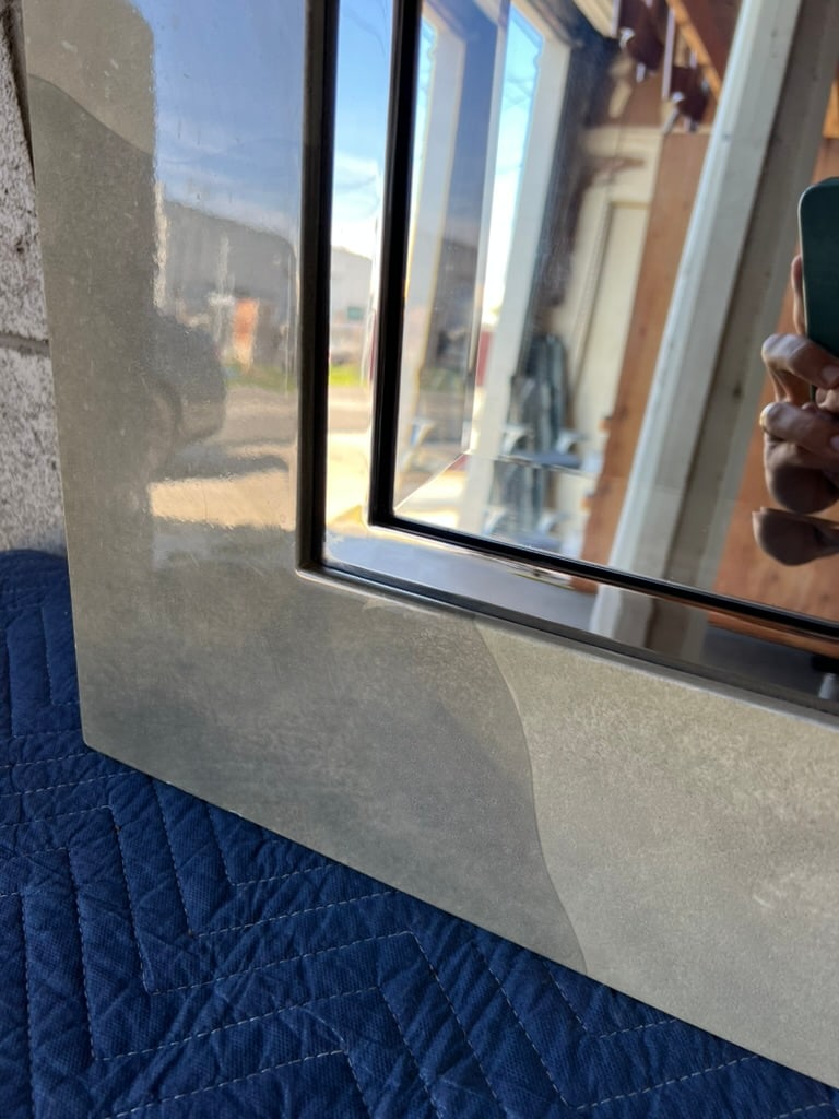 Modern Faux Parchment Lacquered Mirror by Sally Sirkin Lewis for J. Robert Scott - 2