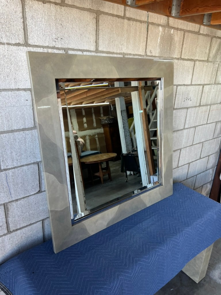Modern Faux Parchment Lacquered Mirror by Sally Sirkin Lewis for J. Robert Scott - 5
