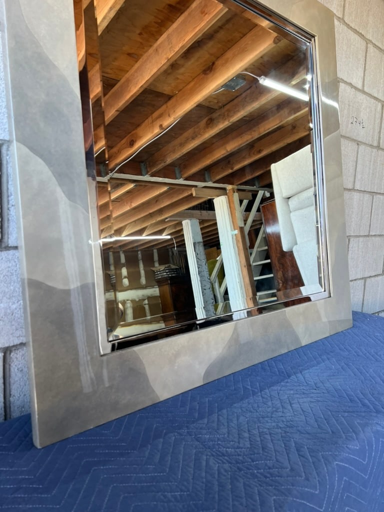Modern Faux Parchment Lacquered Mirror by Sally Sirkin Lewis for J. Robert Scott - 7