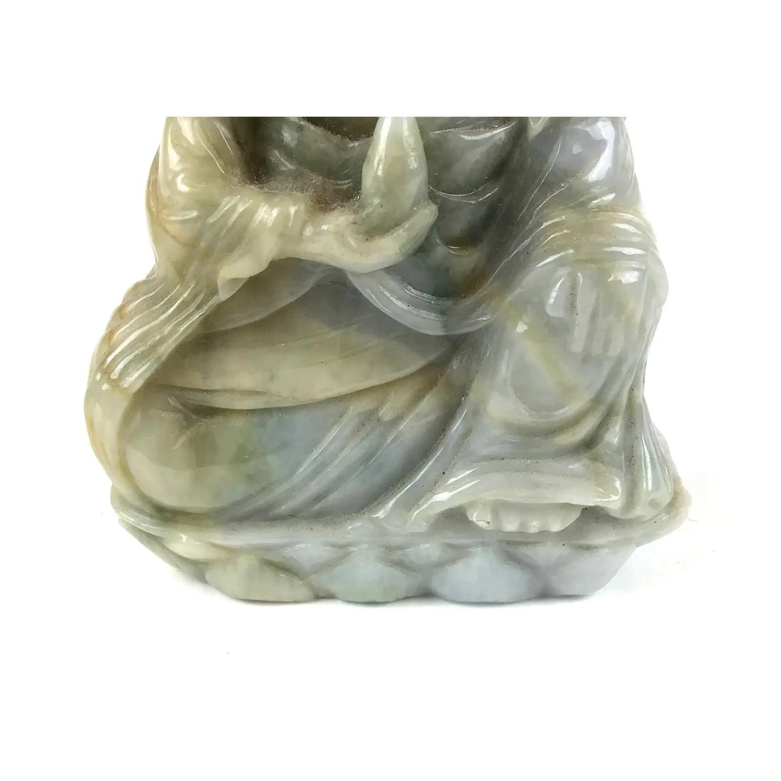 Solid Jade Hand Carved Sitting Goddess - 10