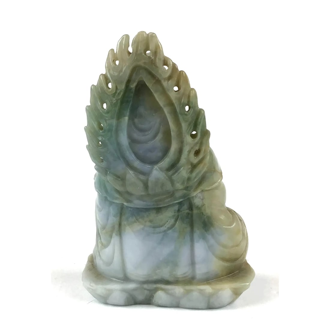 Solid Jade Hand Carved Sitting Goddess - 5