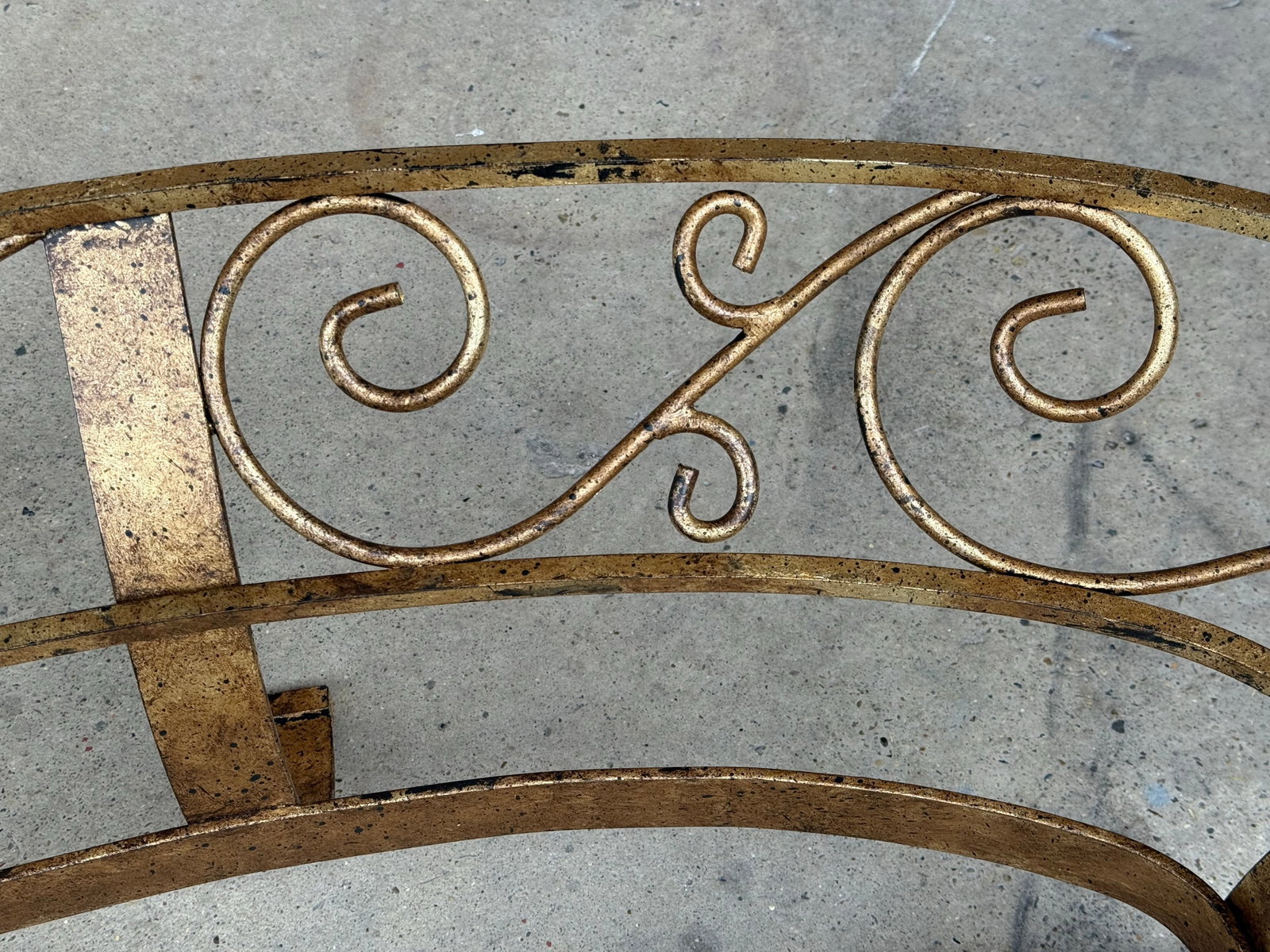 Hollywood Regency Hand Gilt Wrought Iron Oval Coffee Table - Newly Painted - 11
