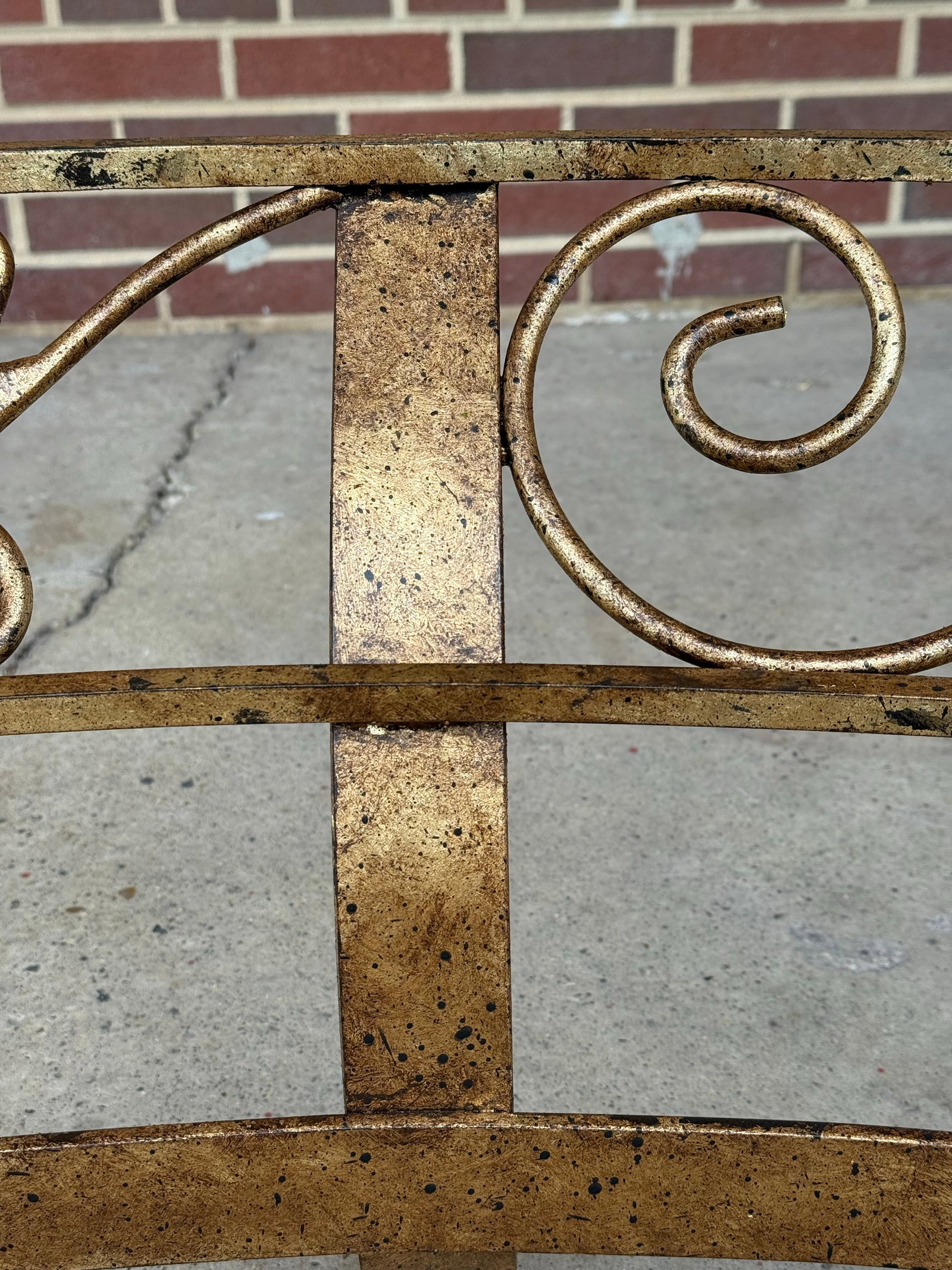 Hollywood Regency Hand Gilt Wrought Iron Oval Coffee Table - Newly Painted - 12