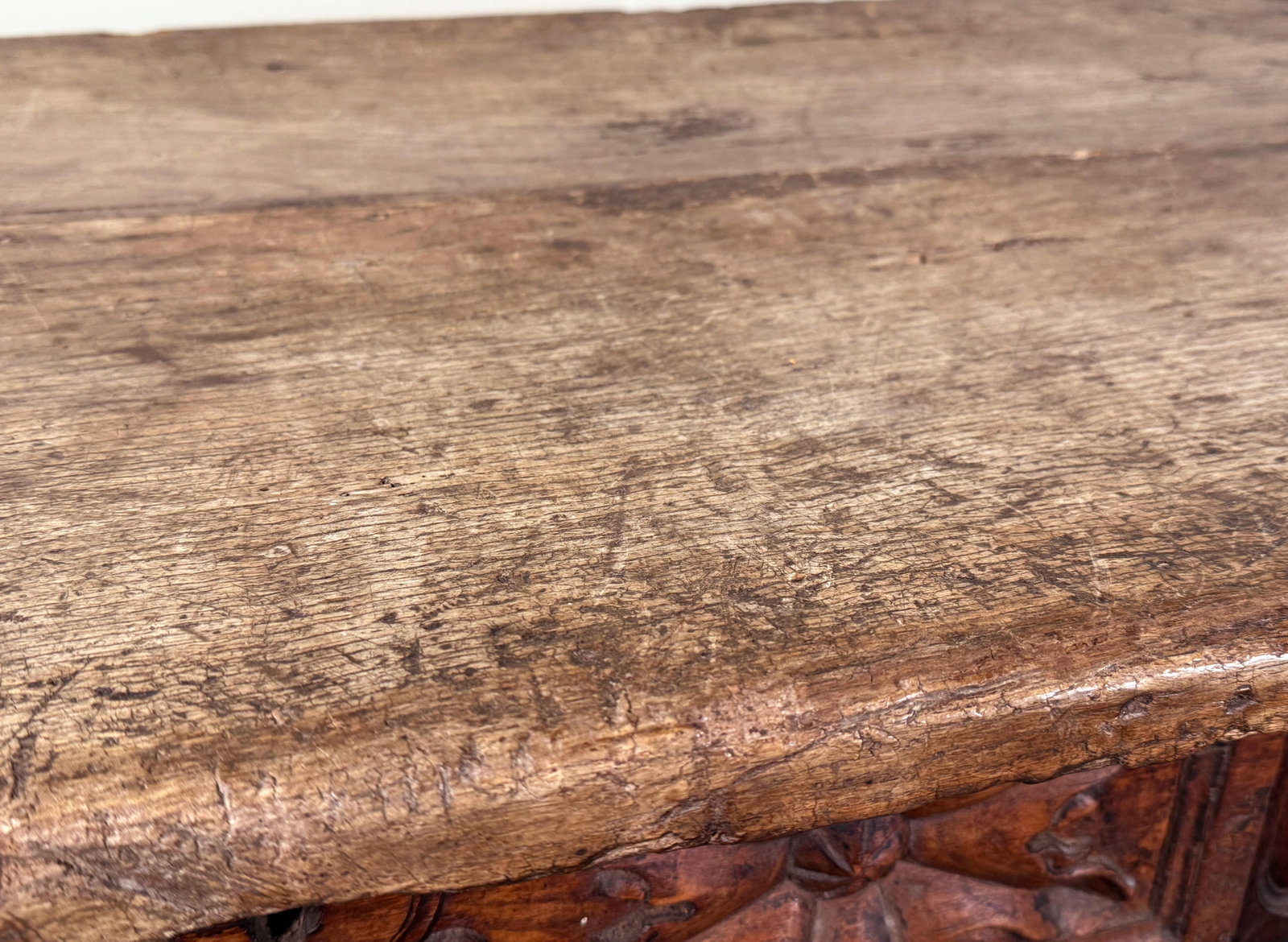 Rare Antique 17th/18th Century European Rustic Oak Hand Carved Refectory Table - 13