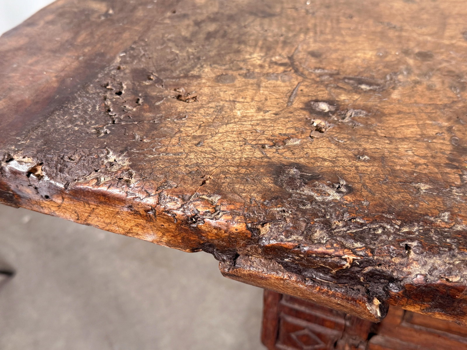 Rare Antique 17th/18th Century European Rustic Oak Hand Carved Refectory Table - 14