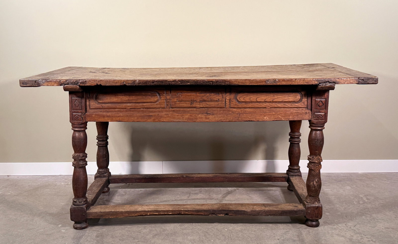 Rare Antique 17th/18th Century European Rustic Oak Hand Carved Refectory Table - 15