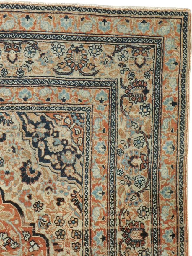Early 20th Century Handmade Persian Tabriz Haji Jalili Accent Rug - 2