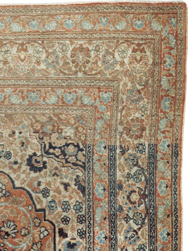 Early 20th Century Handmade Persian Tabriz Haji Jalili Accent Rug - 3