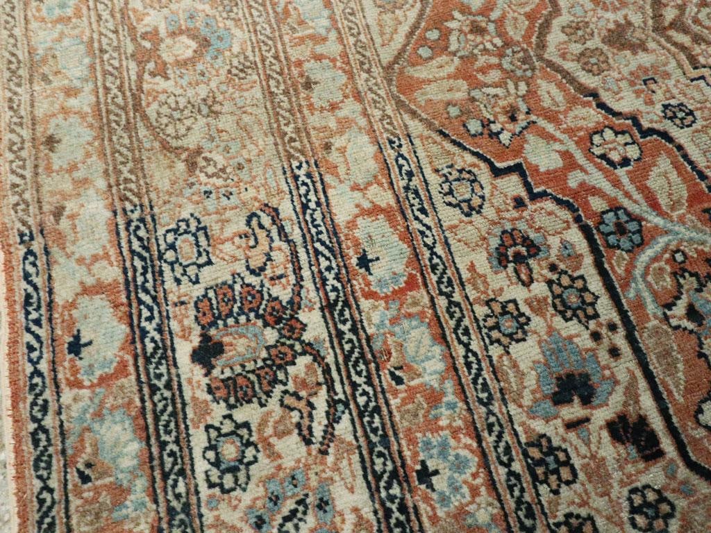 Early 20th Century Handmade Persian Tabriz Haji Jalili Accent Rug - 5