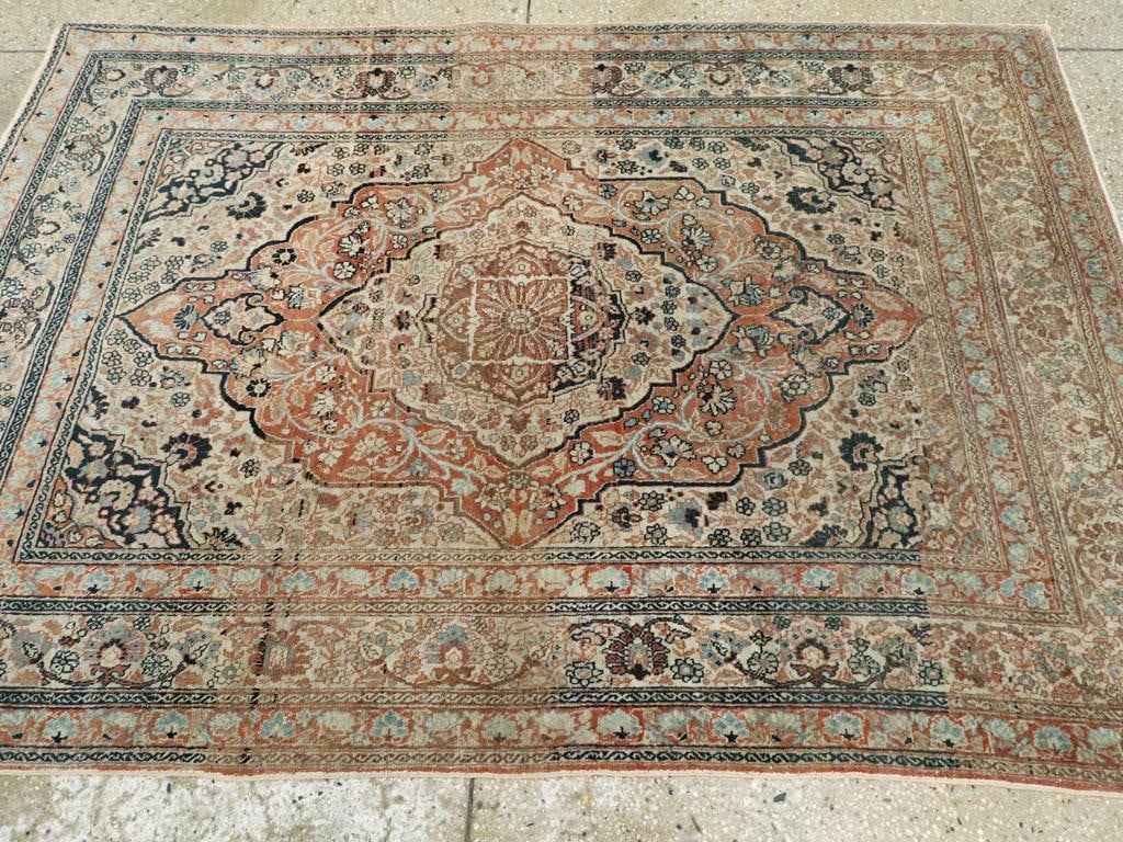 Early 20th Century Handmade Persian Tabriz Haji Jalili Accent Rug - 6