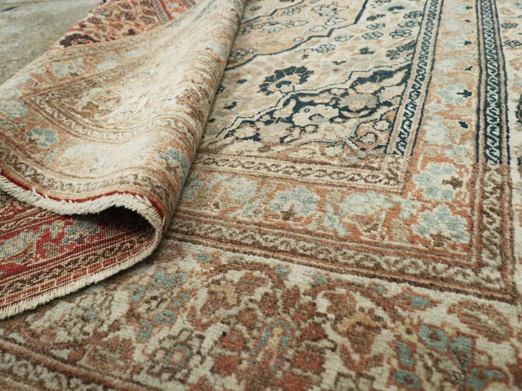 Early 20th Century Handmade Persian Tabriz Haji Jalili Accent Rug - 8