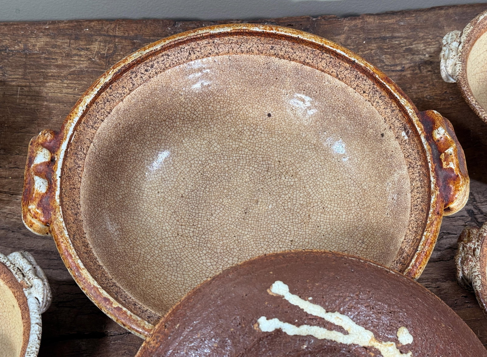 Vintage Traditional Japanese Donabe Lidded Serving Bowls - Set of 7 - 7