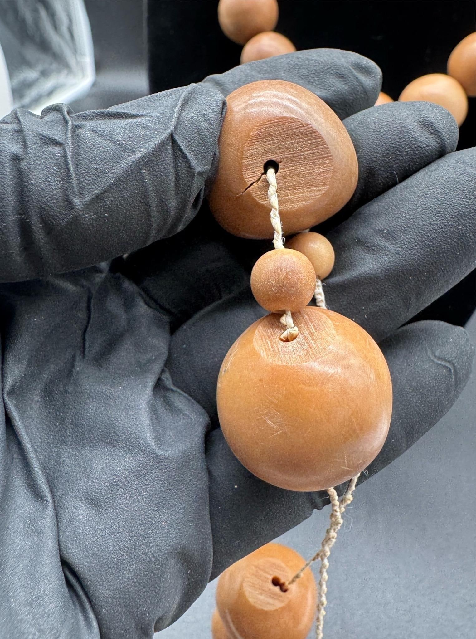 1930s African Copal Faux Amber Trade Bead Necklace and Bracelet Set, Brown. - 12