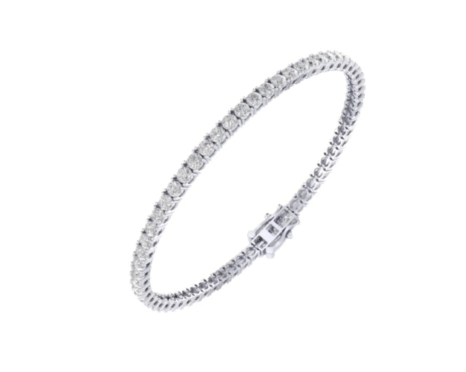 10k White Gold 3mm Round CVD Diamond 7 Inch Tennis Bracelet 6-1/5 CTTW - 3