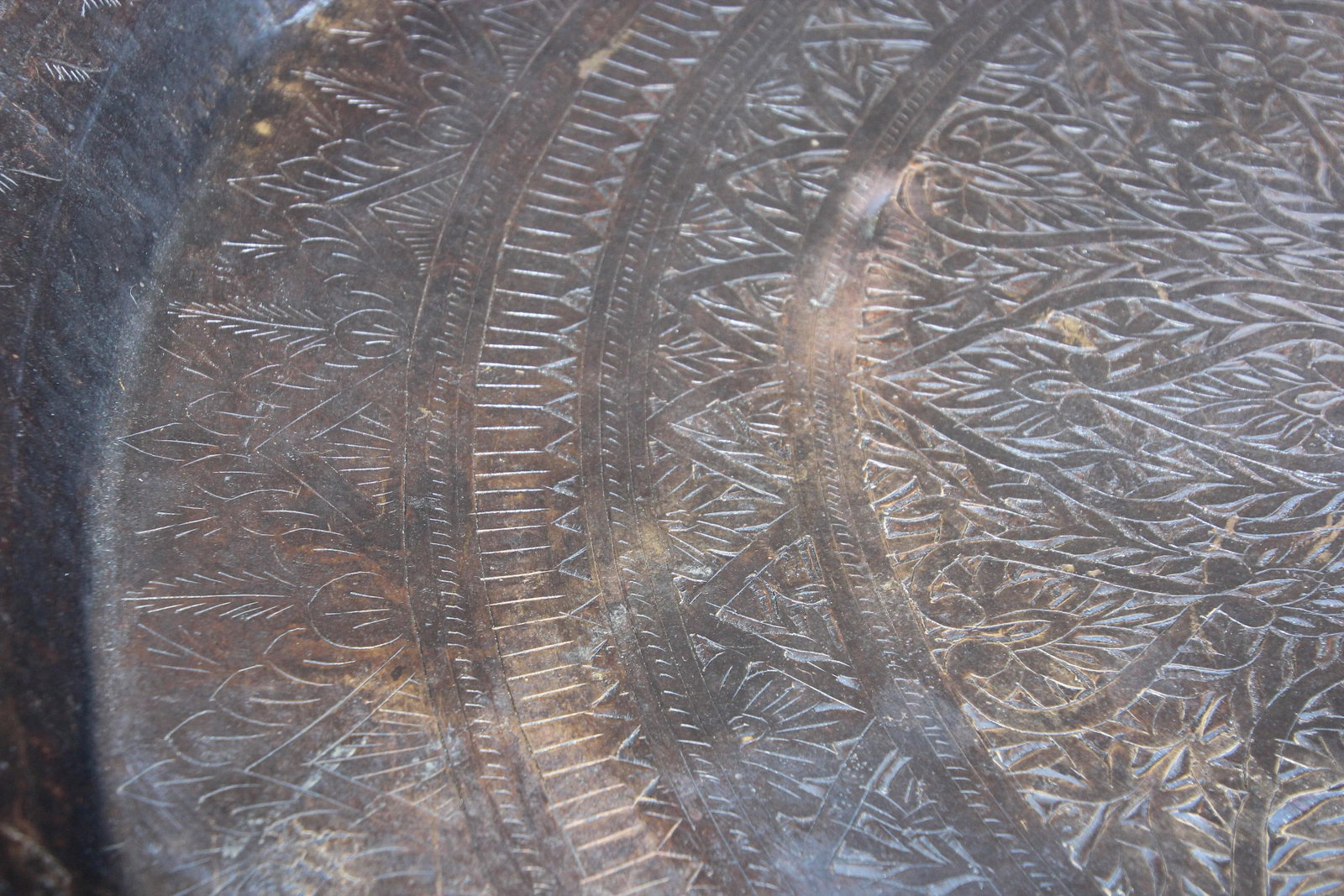 Asian Hammered Metal Bronze Oversized Urli Vessel with Handles South India - 6