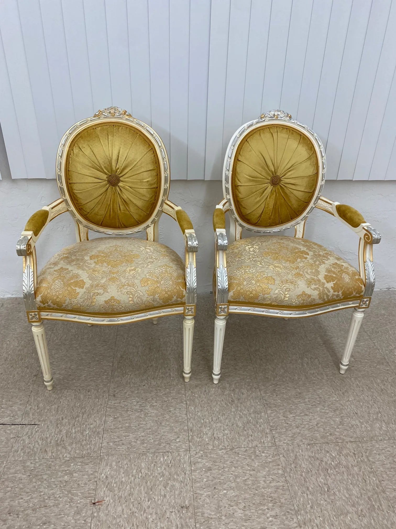 19th Century Reproduction Italian Dining Armchairs by Caspani Tino - Set of 2 - 13