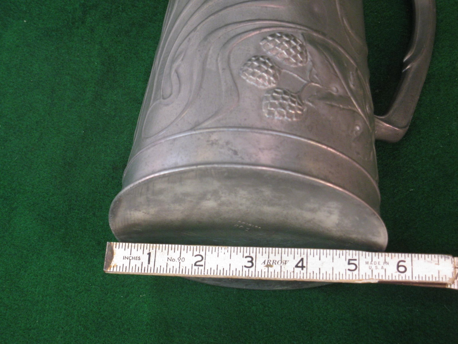 1900s Art Nouveau OSIRIS 601 Pewter Tankard/Pitcher - 17