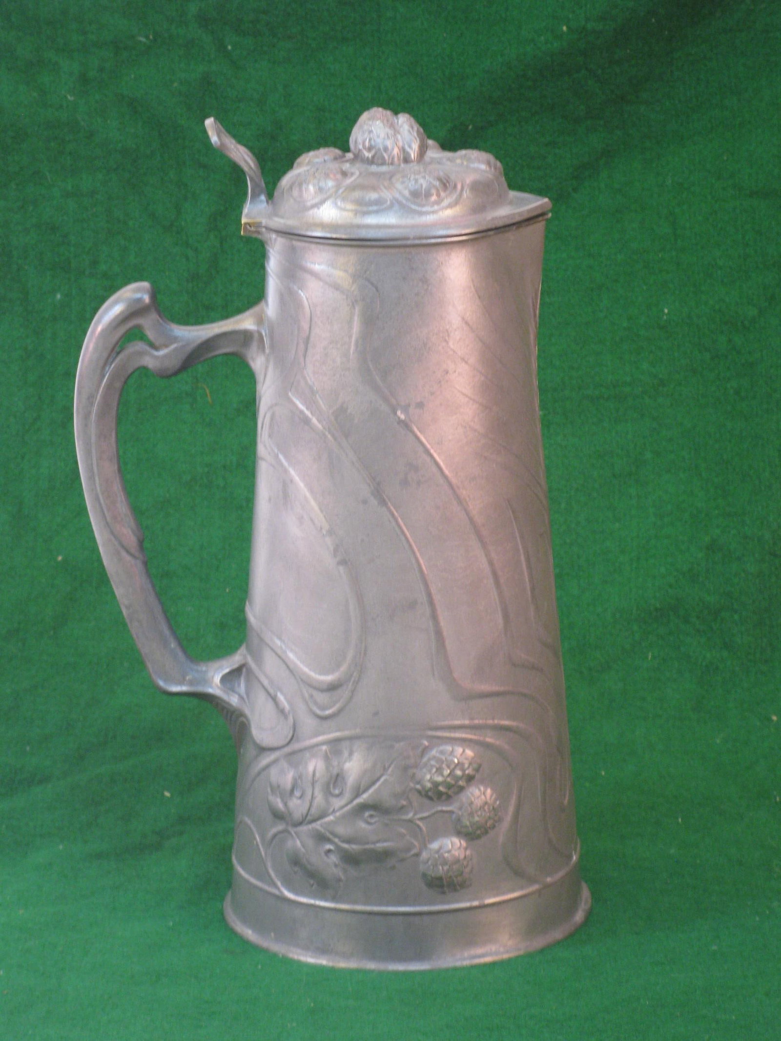 1900s Art Nouveau OSIRIS 601 Pewter Tankard/Pitcher - 2