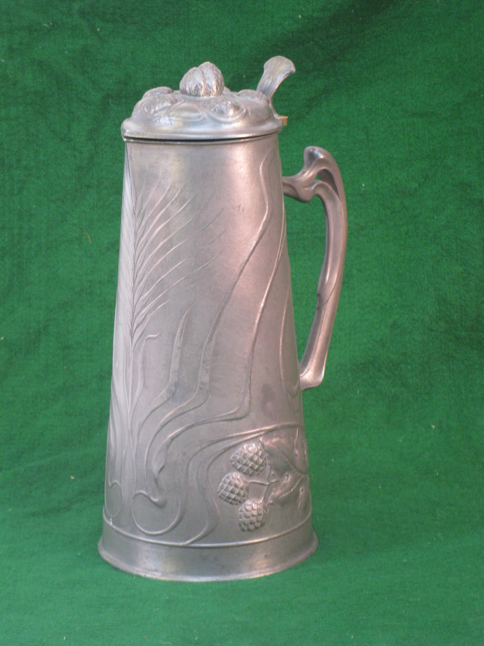1900s Art Nouveau OSIRIS 601 Pewter Tankard/Pitcher - 6