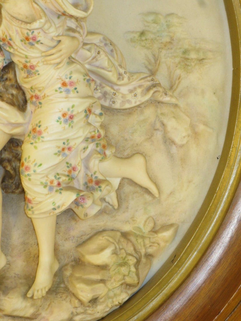 Antique Porcelain Plaque, "The Storm" (La TempÃªte) After: French Artist Pierre Auguste - 3