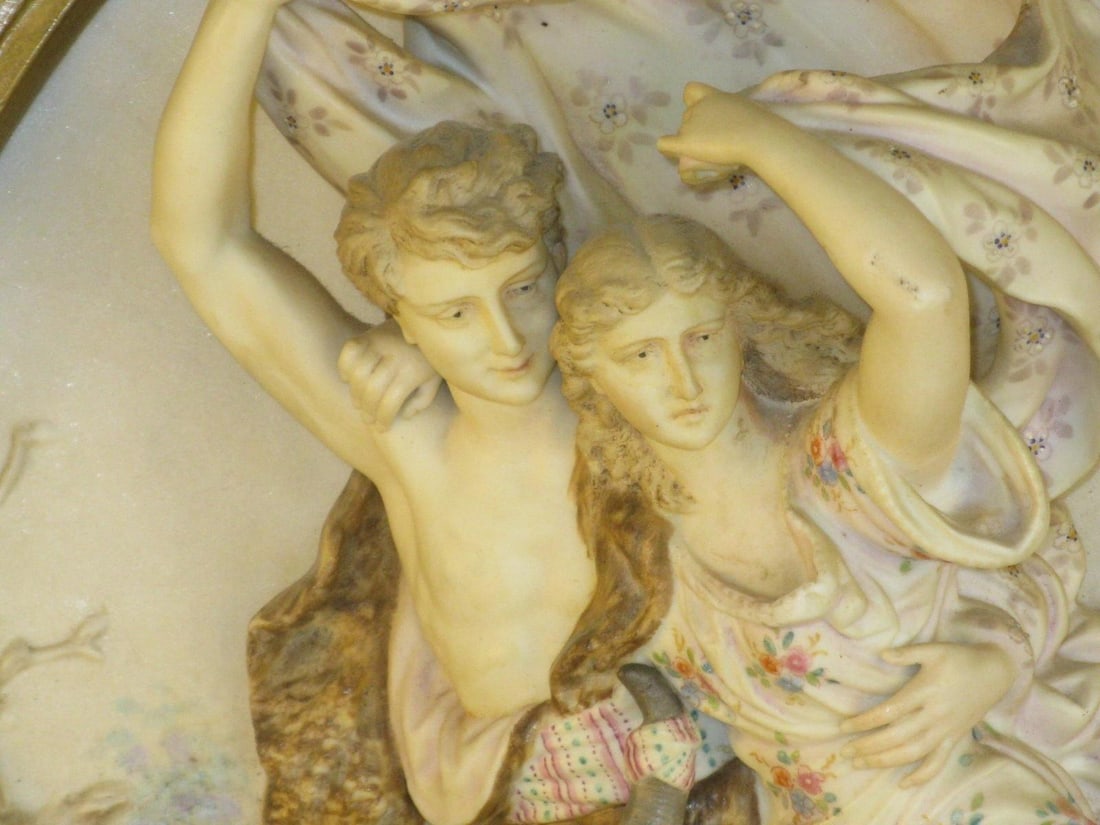 Antique Porcelain Plaque, "The Storm" (La TempÃªte) After: French Artist Pierre Auguste - 5