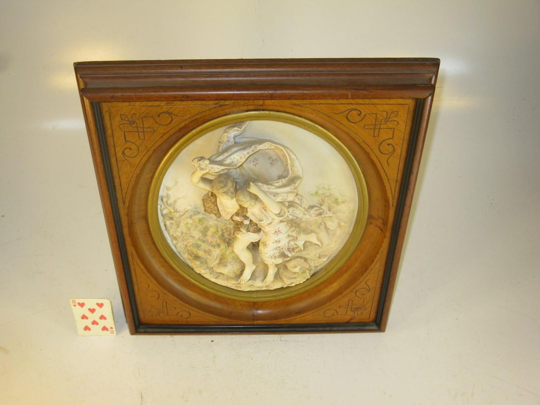 Antique Porcelain Plaque, "The Storm" (La TempÃªte) After: French Artist Pierre Auguste - 9