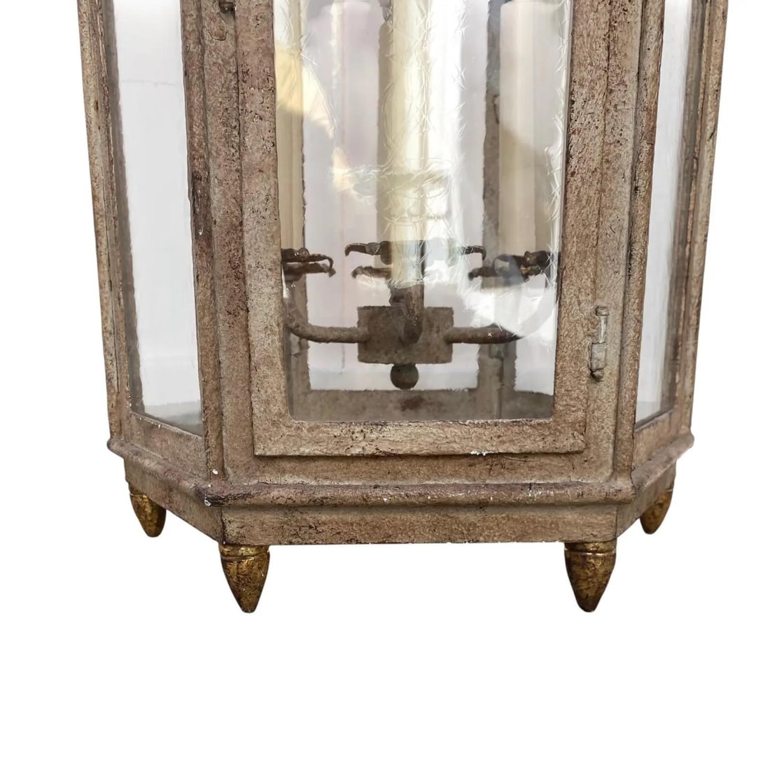 Pair of Paul Ferrante Forged Gilt Iron Lanterns, "4000 Series" - 10