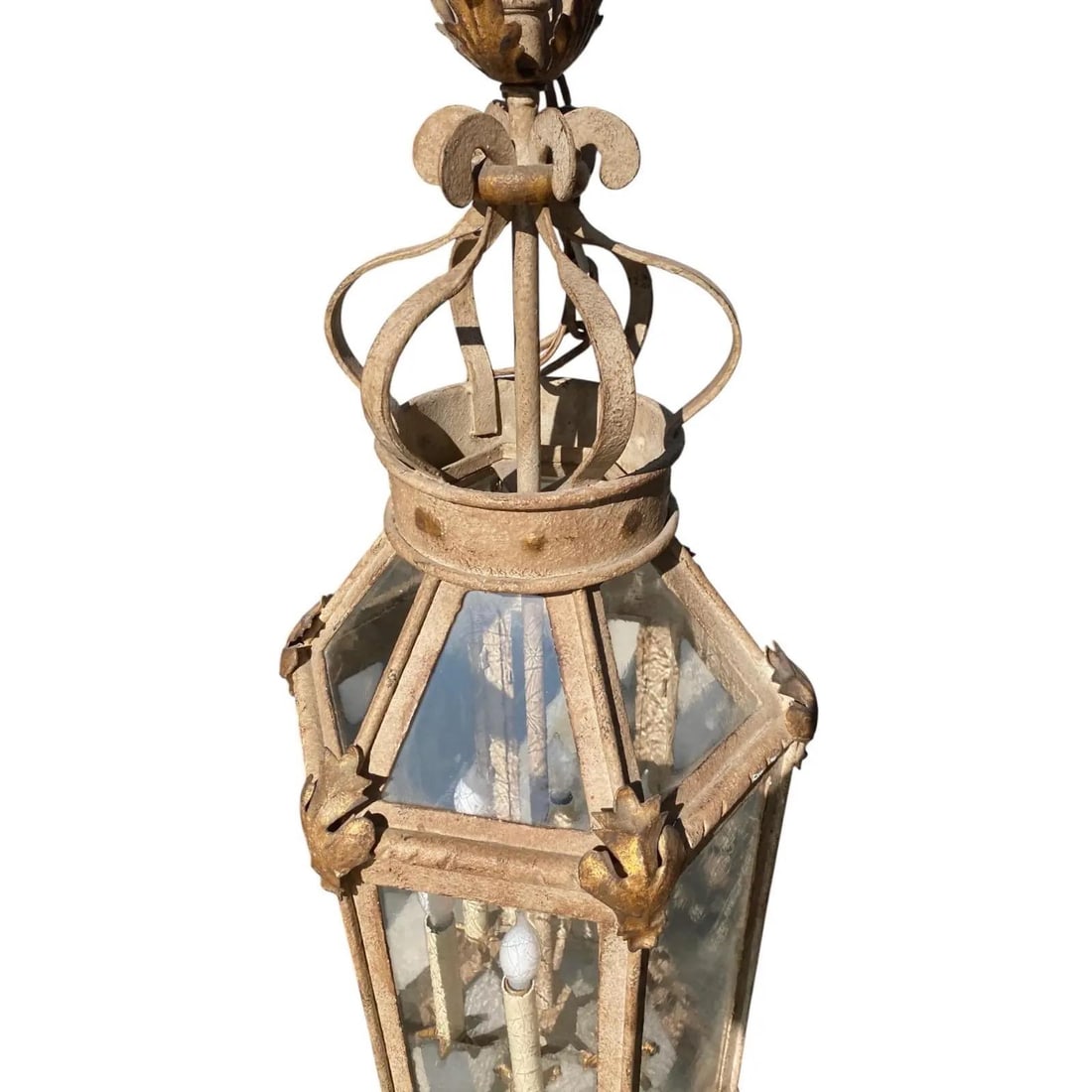 Pair of Paul Ferrante Forged Gilt Iron Lanterns, "4000 Series" - 15