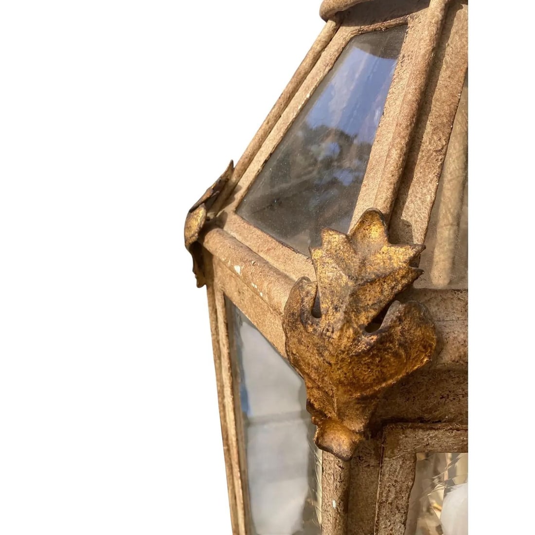 Pair of Paul Ferrante Forged Gilt Iron Lanterns, "4000 Series" - 9