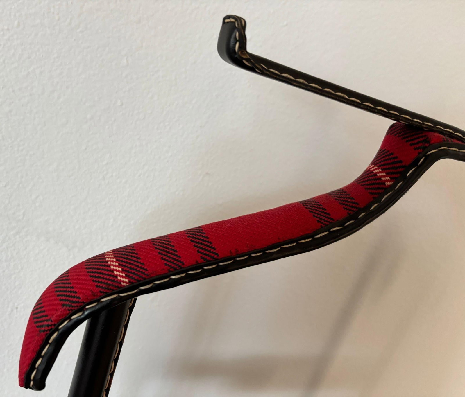 Jacques Adnet Valet Leather Wrapped With Original Tartan Plaid - 13
