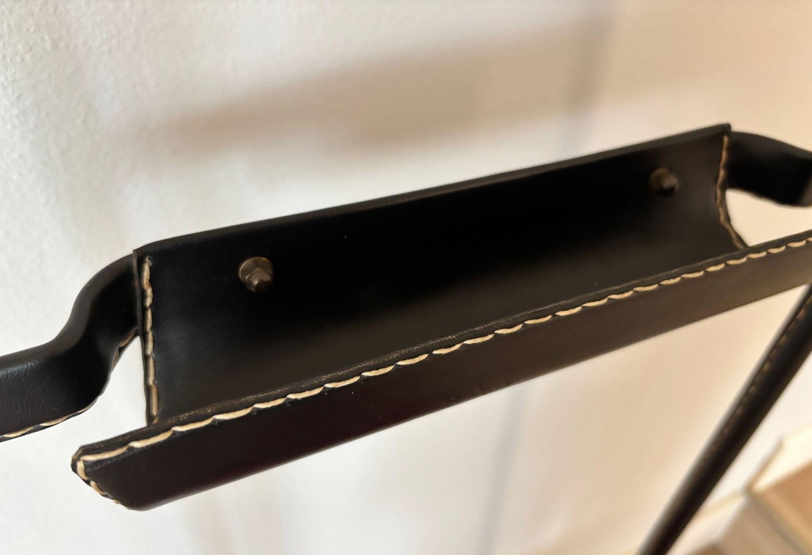 Jacques Adnet Valet Leather Wrapped With Original Tartan Plaid - 17