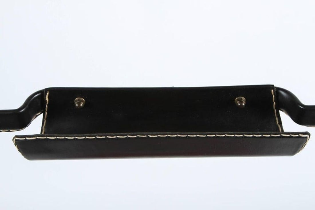 Jacques Adnet Valet Leather Wrapped With Original Tartan Plaid - 8