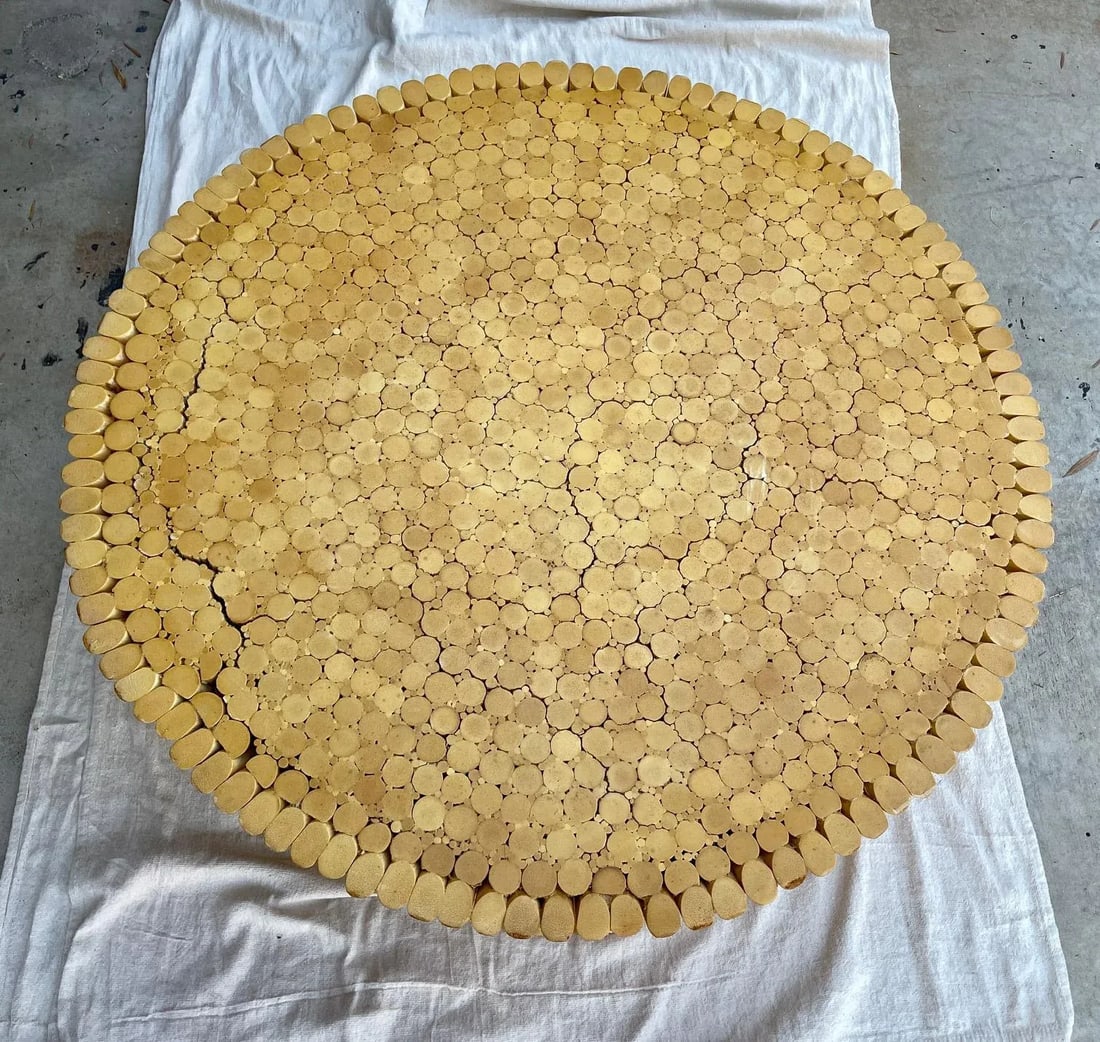 Vintage Kreiss Collection Sheaf of Wheat Rattan Coffee Table - 5
