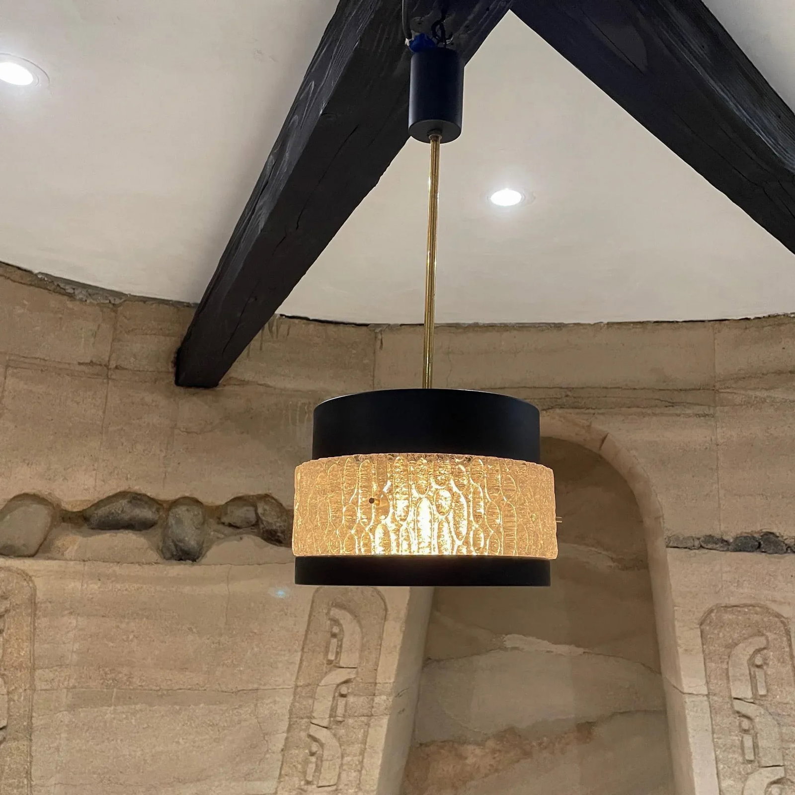 1950s Maison Arlus Modernist French Black Crystal Chandelier, France - 2