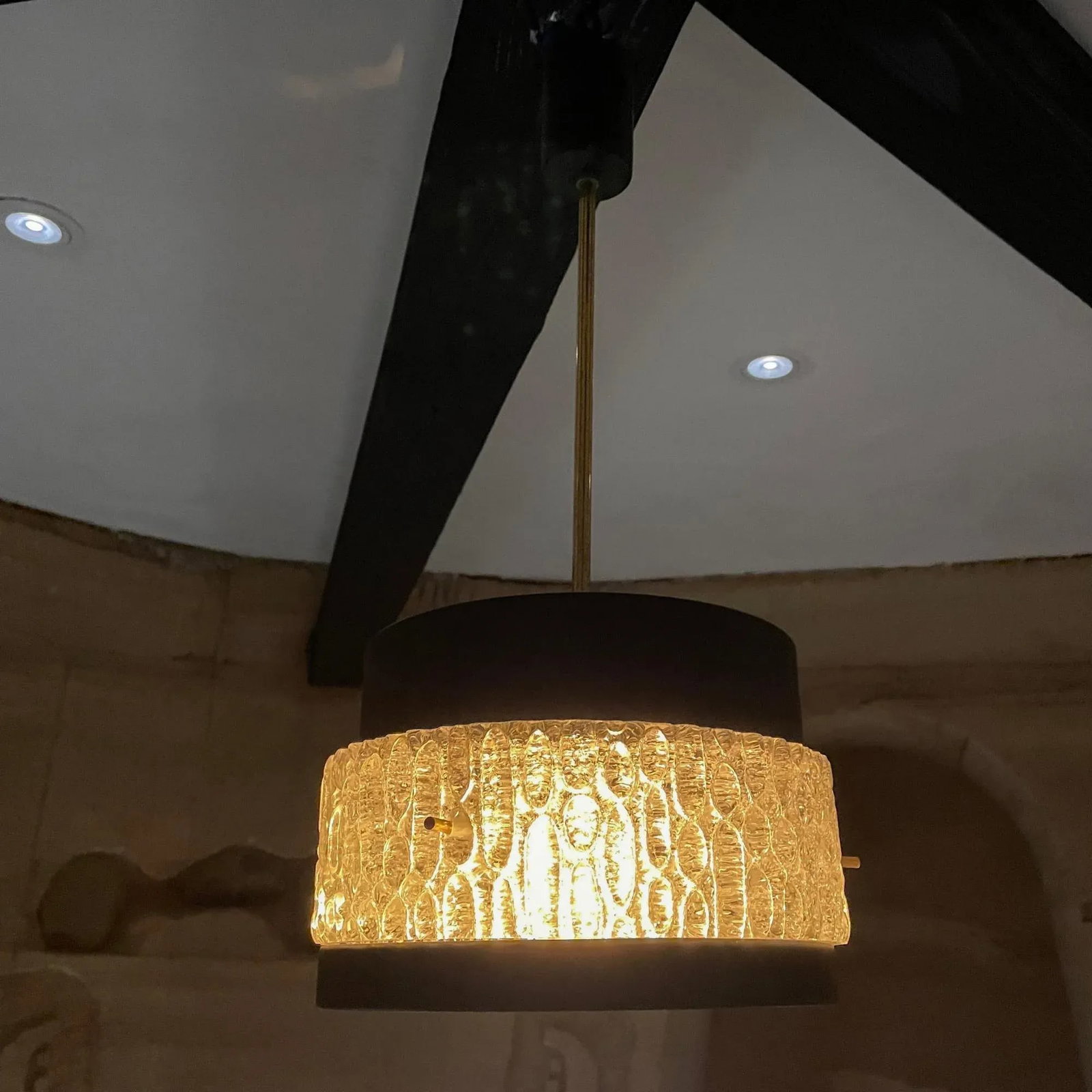 1950s Maison Arlus Modernist French Black Crystal Chandelier, France - 4