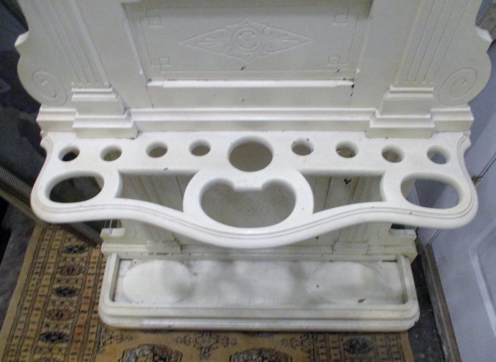 19th Century Victorian Renaissance Mahogany Hall Tree Stand Mirror Umbrella Hold - 6