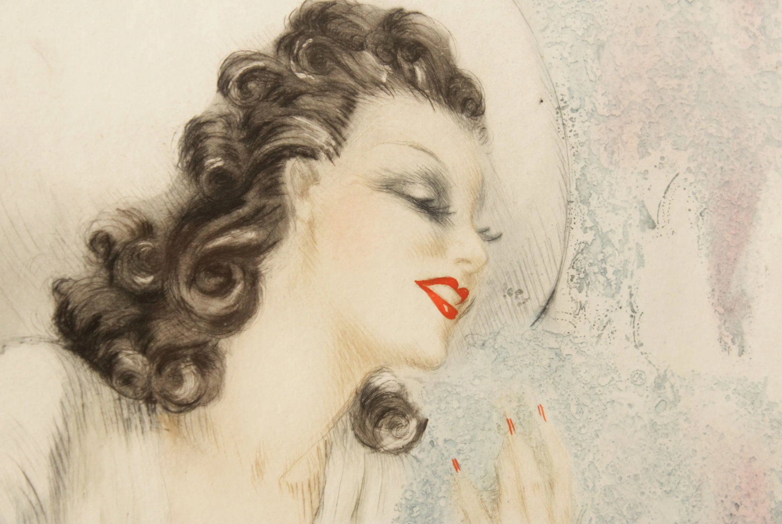 Art Deco Etching, 'Wisteria', by Louis Icart - 5