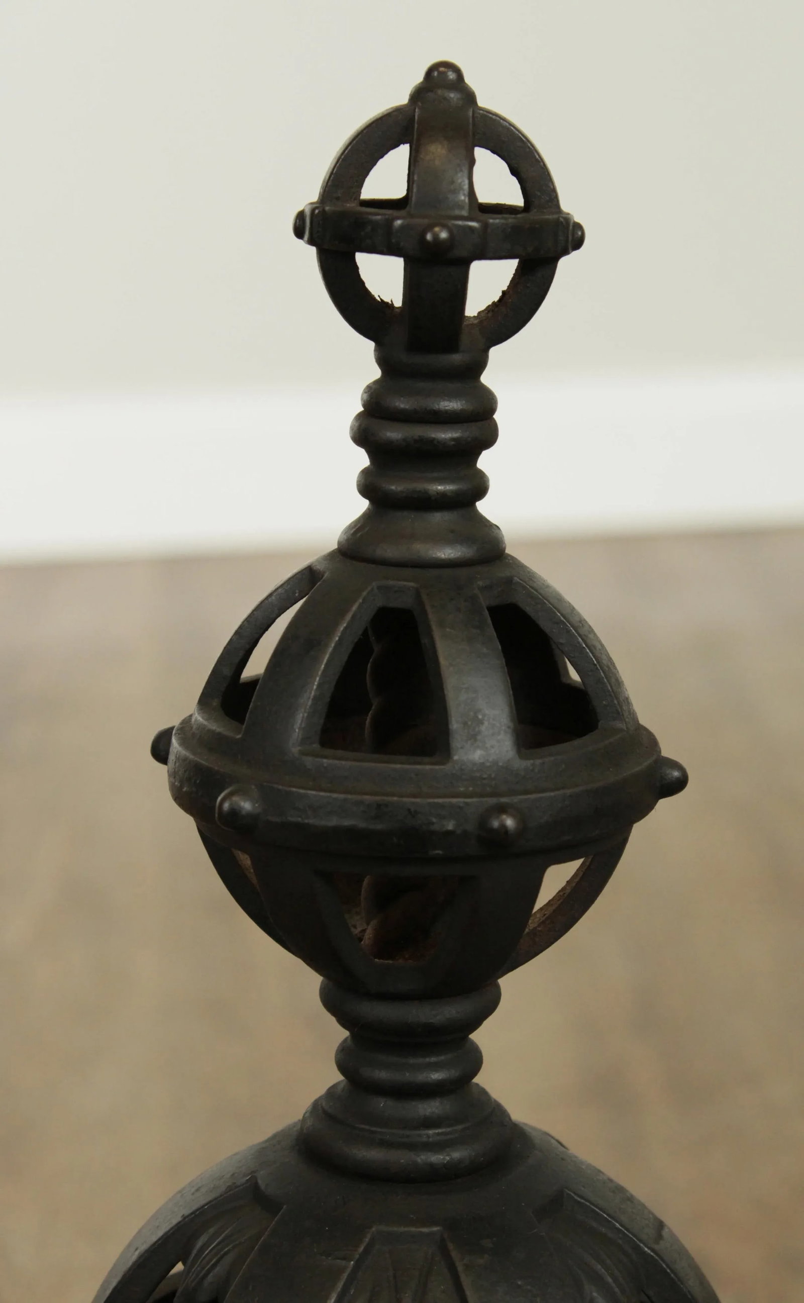 Bradley & Hubbard Antique Cast Iron Andirons # 9518 - A Pair - 9