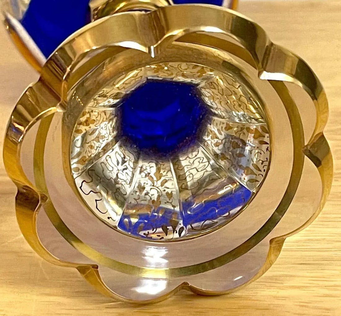 Early 20th Century Moser Gilt Enameled Cobalt Paneled Goblets, C 1930s - Set of 10 - 2