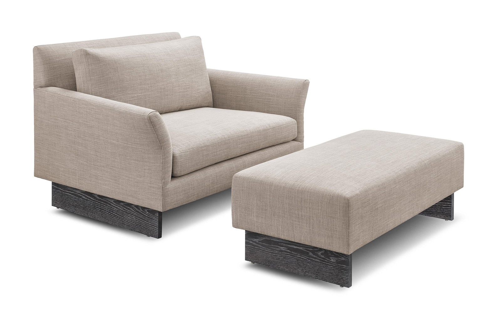 Lancaster Contemporary Melody Chair & a Half With Ottoman and Slipcovers - 2