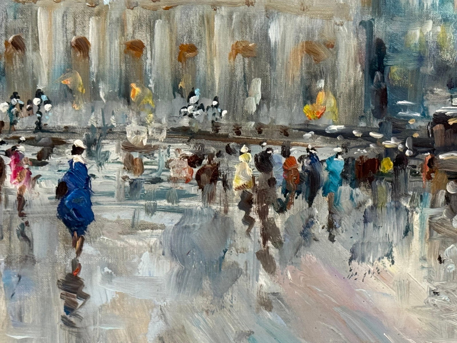 Paris Palais Garnier (Opera House) with Figures 20th Century Post-Impressionism 1975 Circa - 15