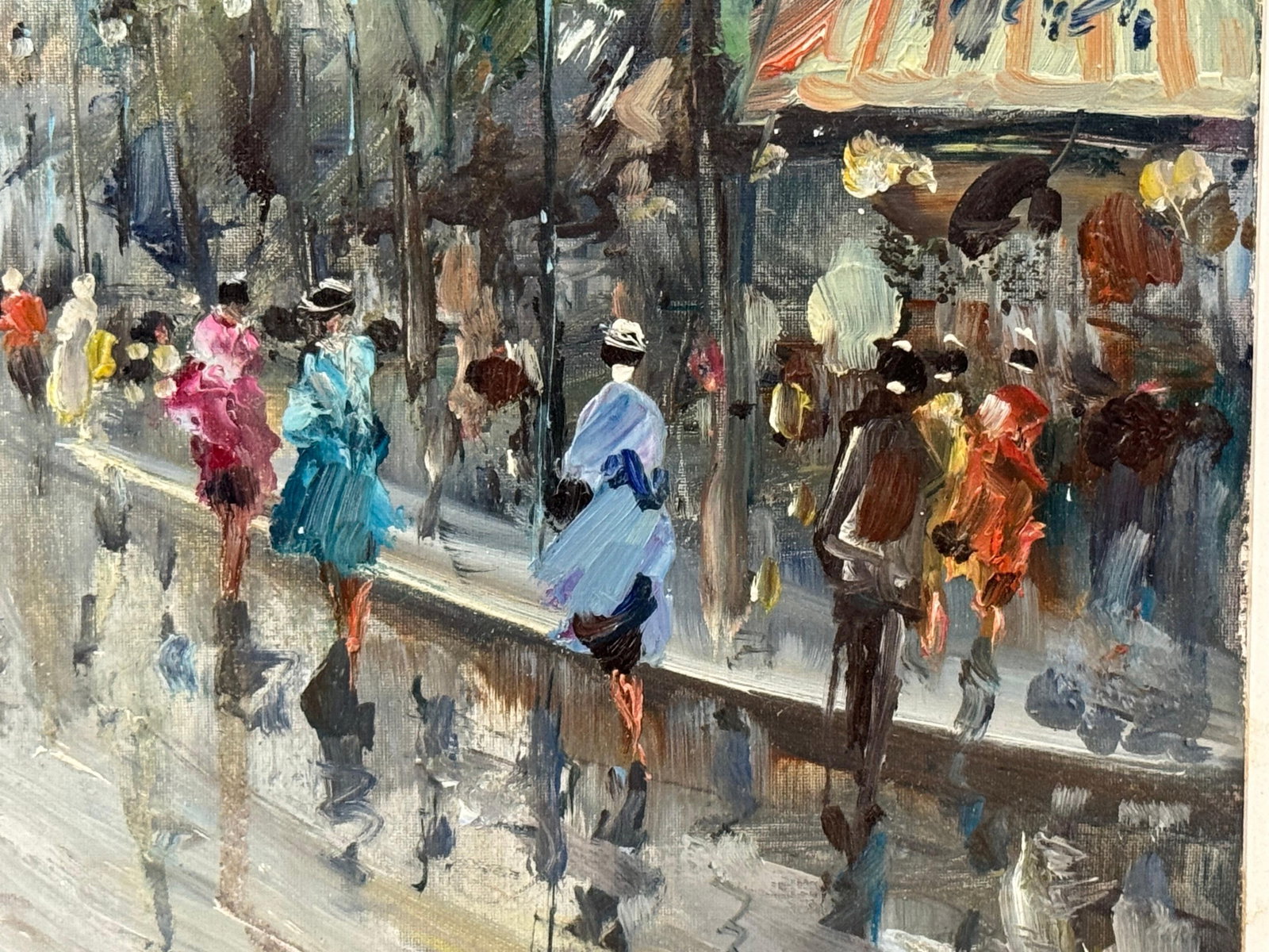 Paris Palais Garnier (Opera House) with Figures 20th Century Post-Impressionism 1975 Circa - 17