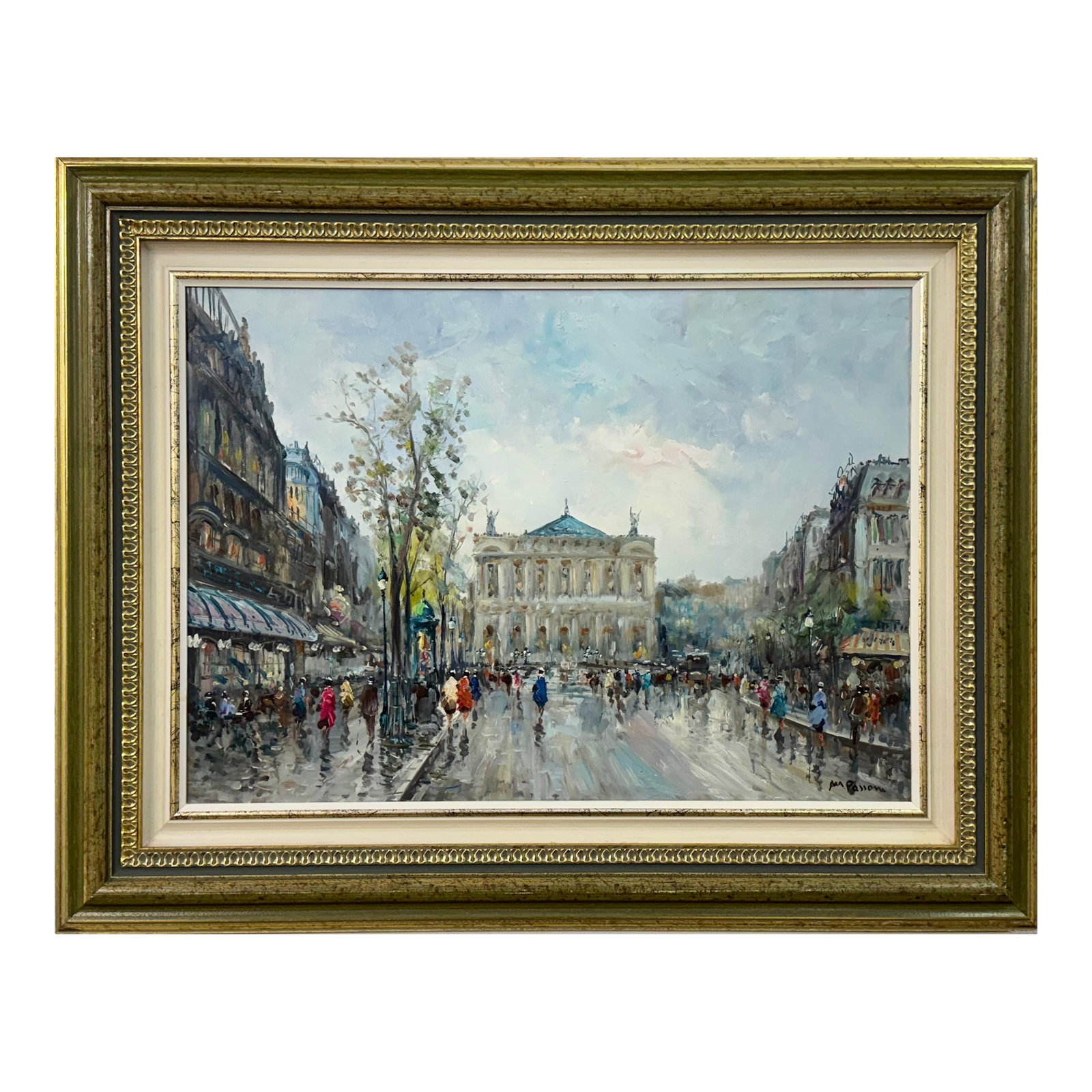 Paris Palais Garnier (Opera House) with Figures 20th Century Post-Impressionism 1975 Circa (1 of 18)