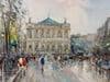 Paris Palais Garnier (Opera House) with Figures 20th Century Post-Impressionism 1975 Circa - 2