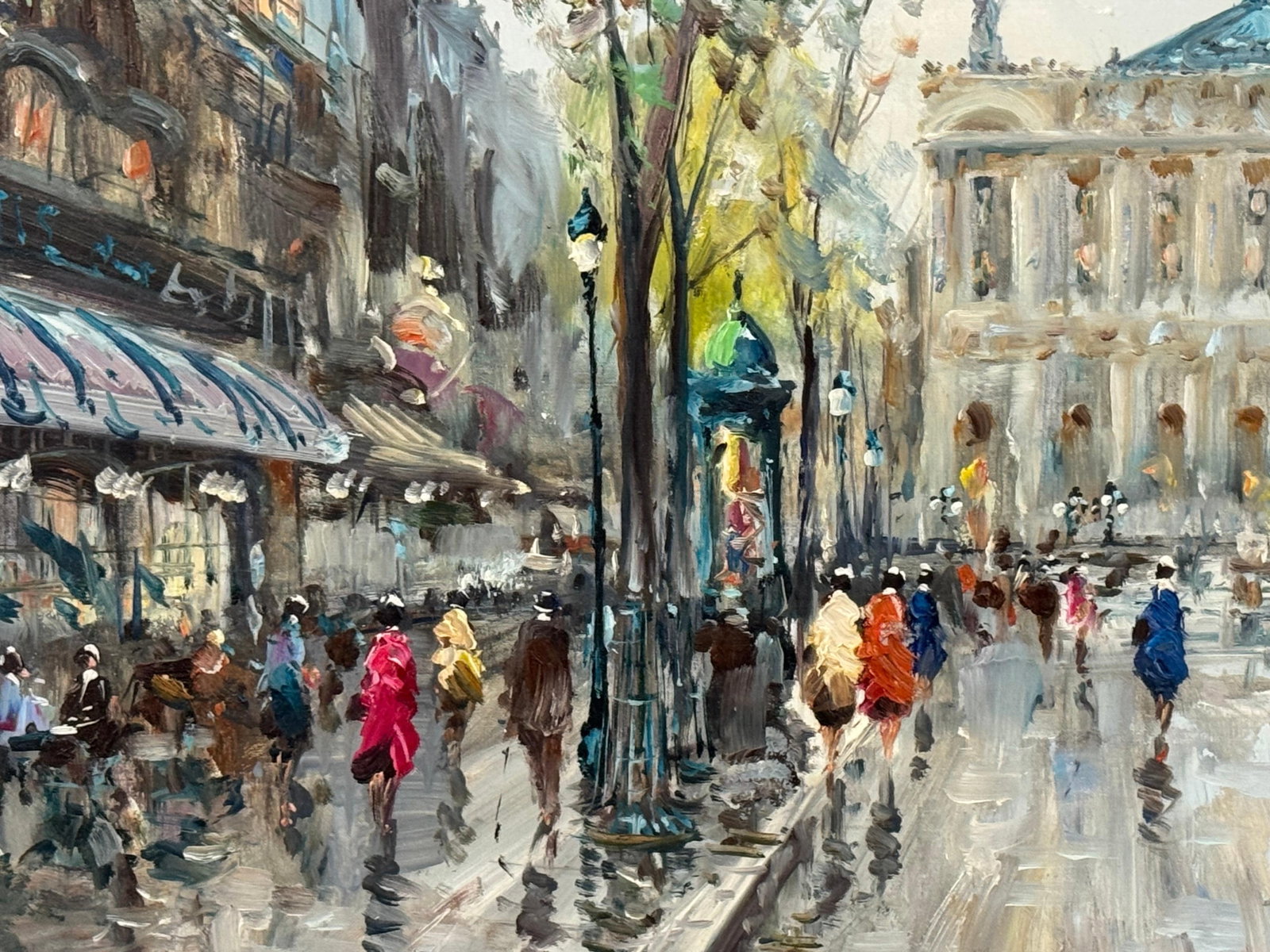 Paris Palais Garnier (Opera House) with Figures 20th Century Post-Impressionism 1975 Circa - 4