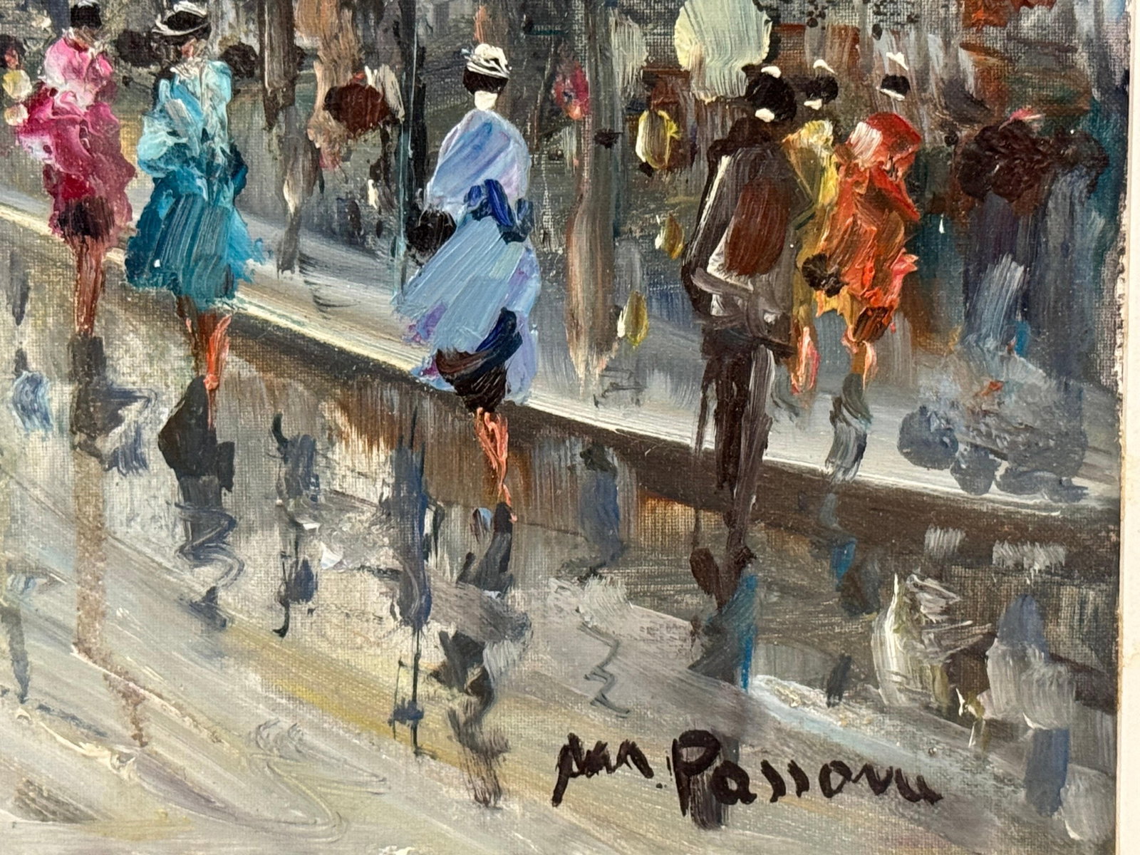 Paris Palais Garnier (Opera House) with Figures 20th Century Post-Impressionism 1975 Circa - 5
