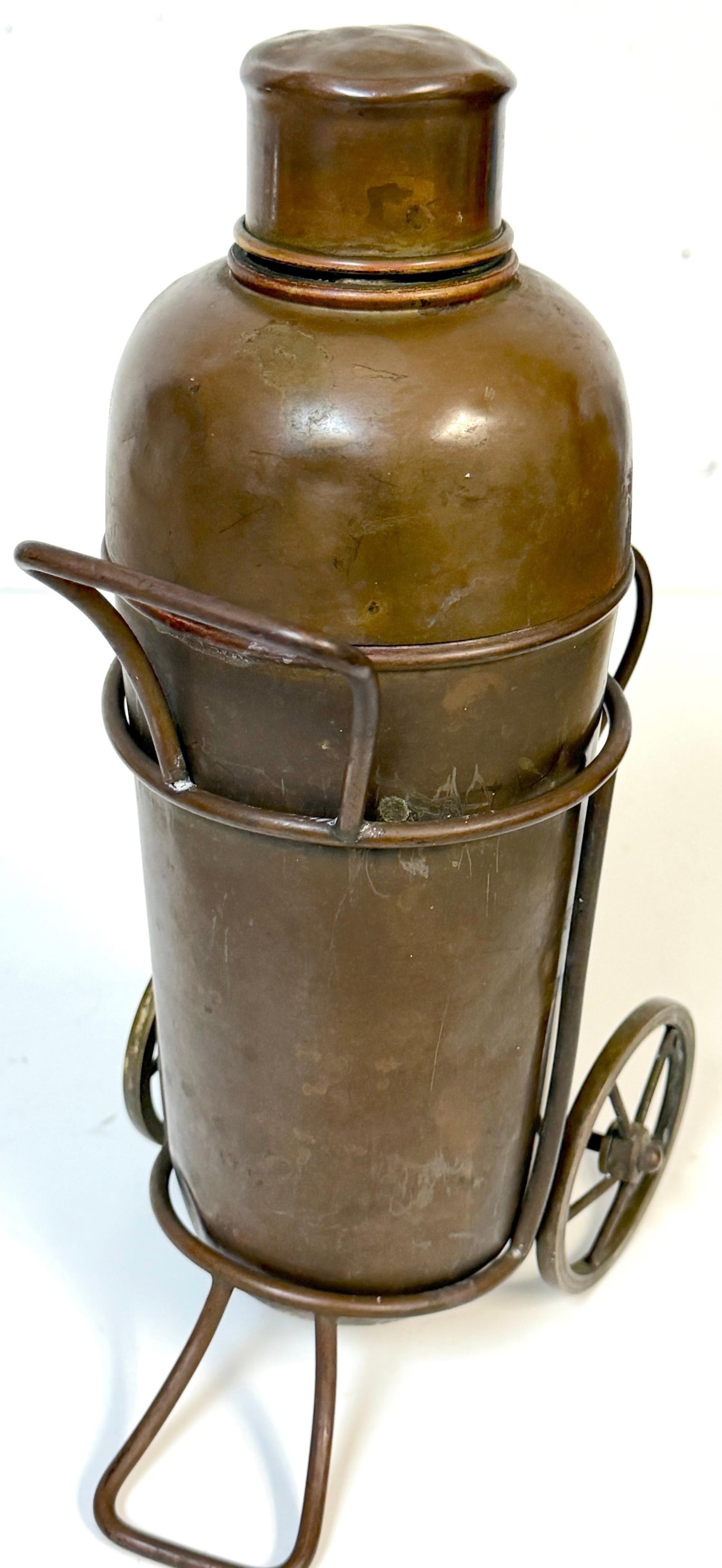 Italian Interwar Industrial Copper Cocktail Shaker with Wheeled Caddy, 1925-35 - 10